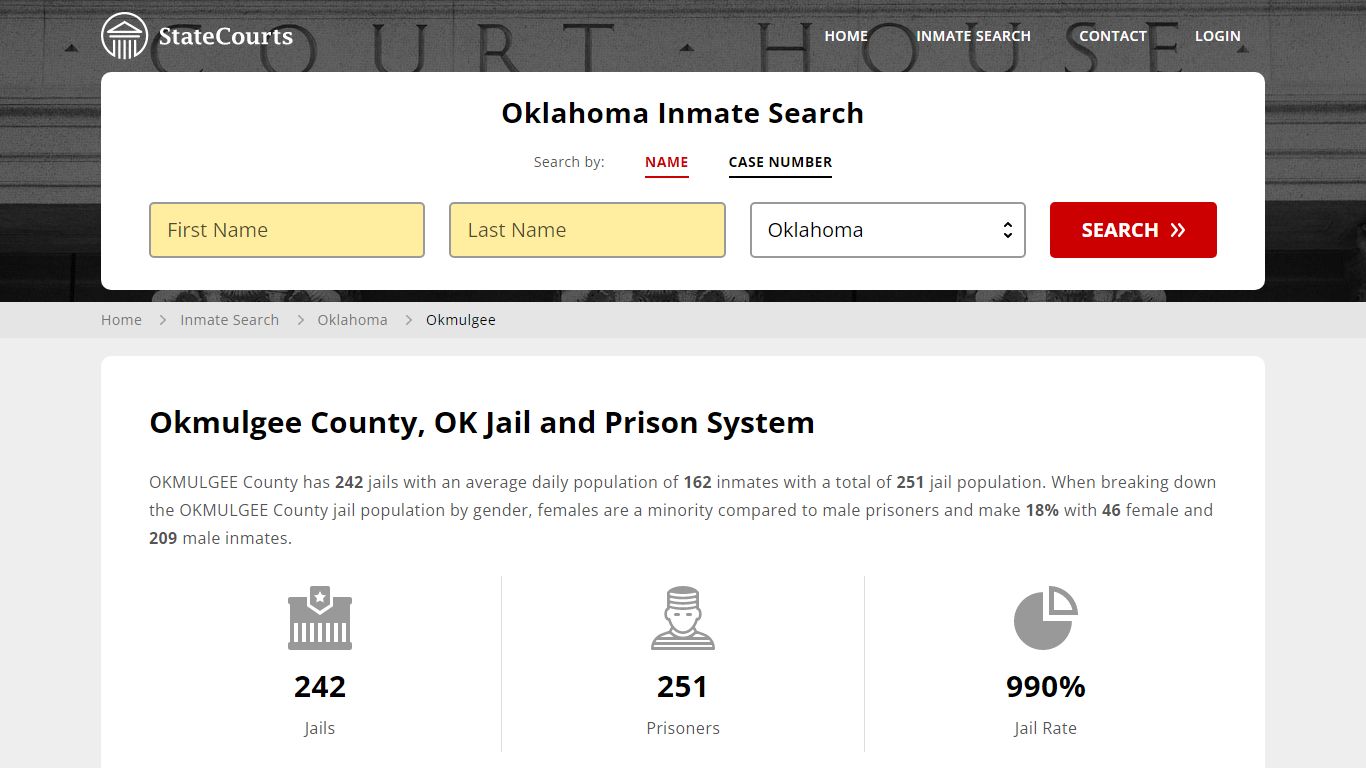 Okmulgee County, OK Inmate Search - StateCourts